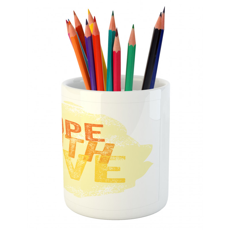 Grunge Faith and Love Pencil Pen Holder