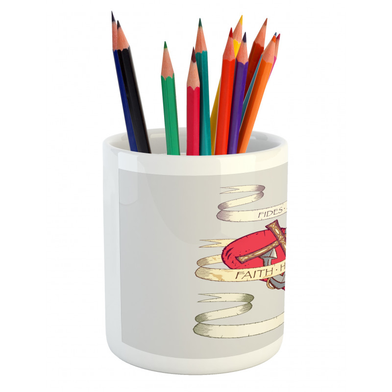 Anchor on Heart Motif Pencil Pen Holder