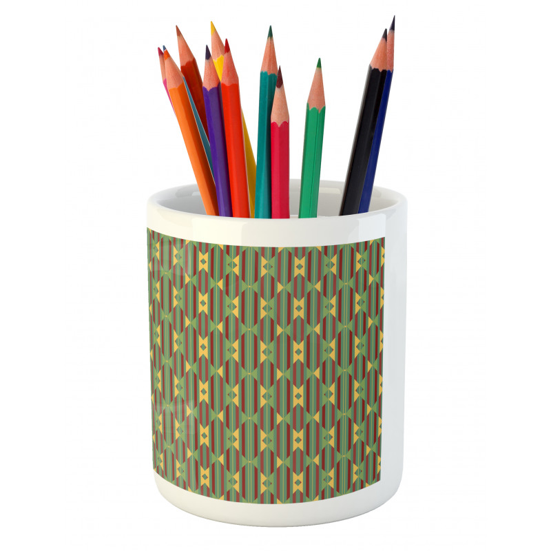 Retro Striped Pencil Pen Holder