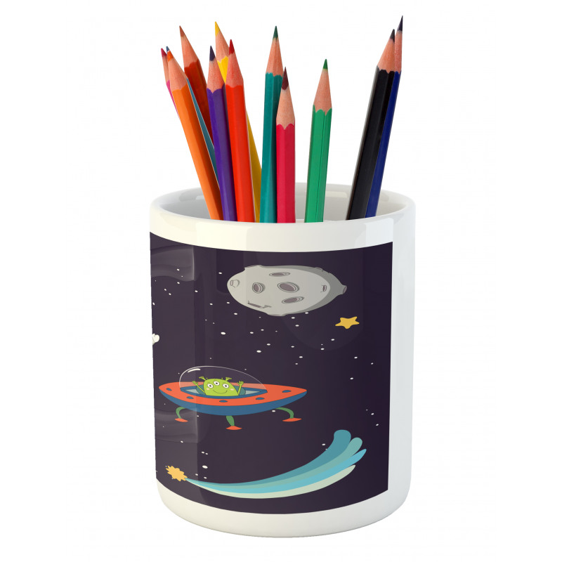 Astronaut Deer in Space Pencil Pen Holder