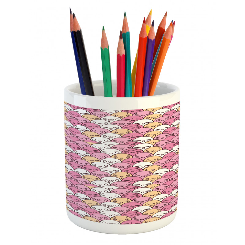 Kawaii Faces Fun Pattern Pencil Pen Holder