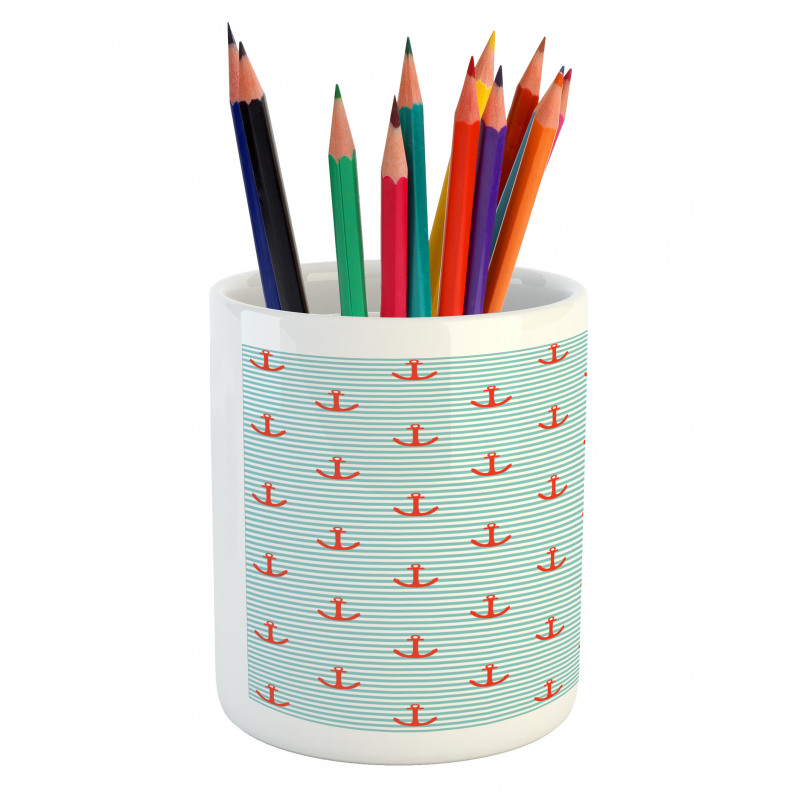 Pastel Stripes Naval Pencil Pen Holder