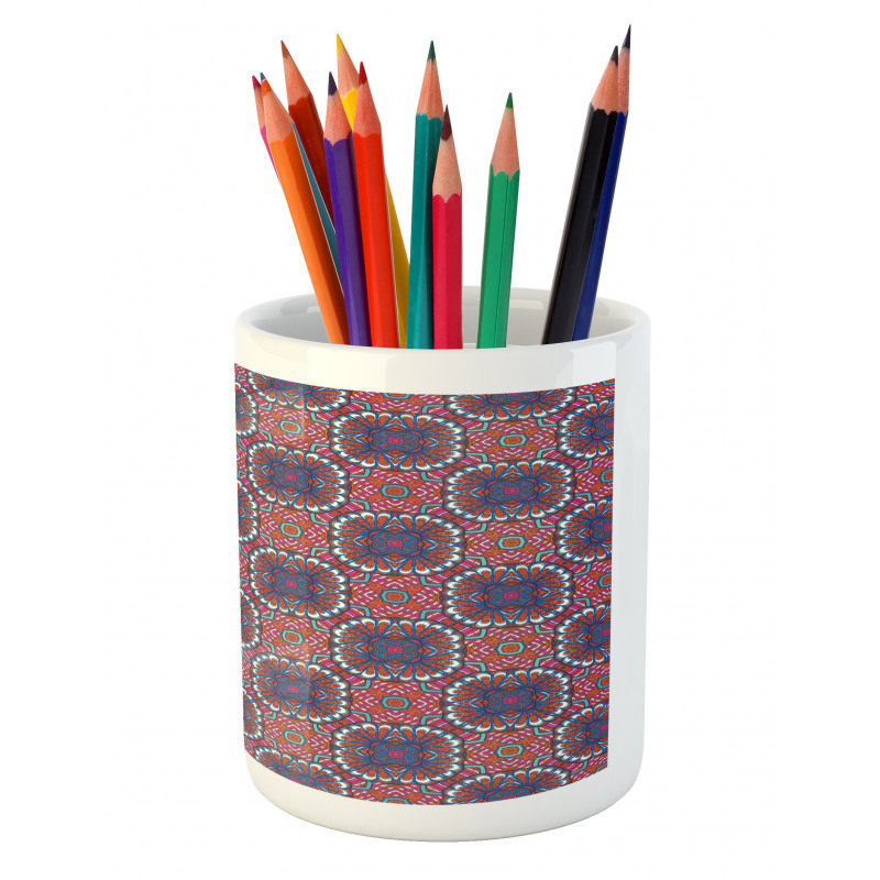 Tibet Flowers Pencil Pen Holder