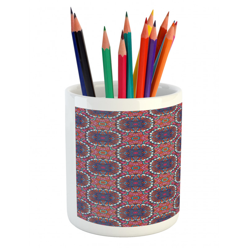 Tibet Flowers Pencil Pen Holder