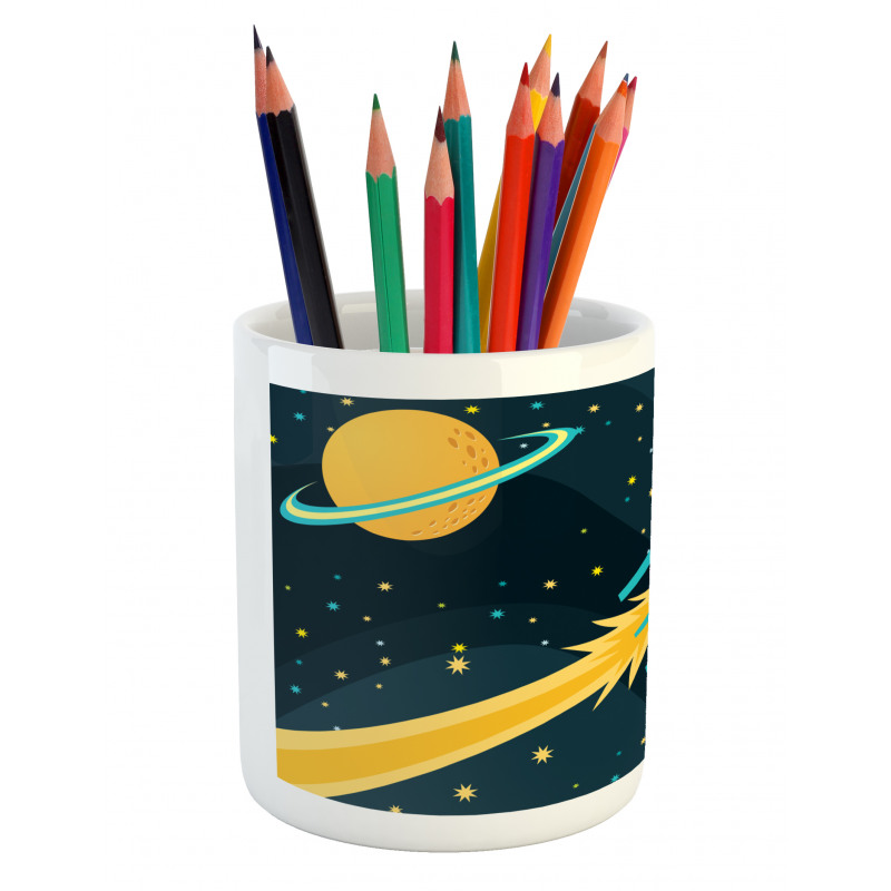 Boy on a Rocket Adventure Pencil Pen Holder