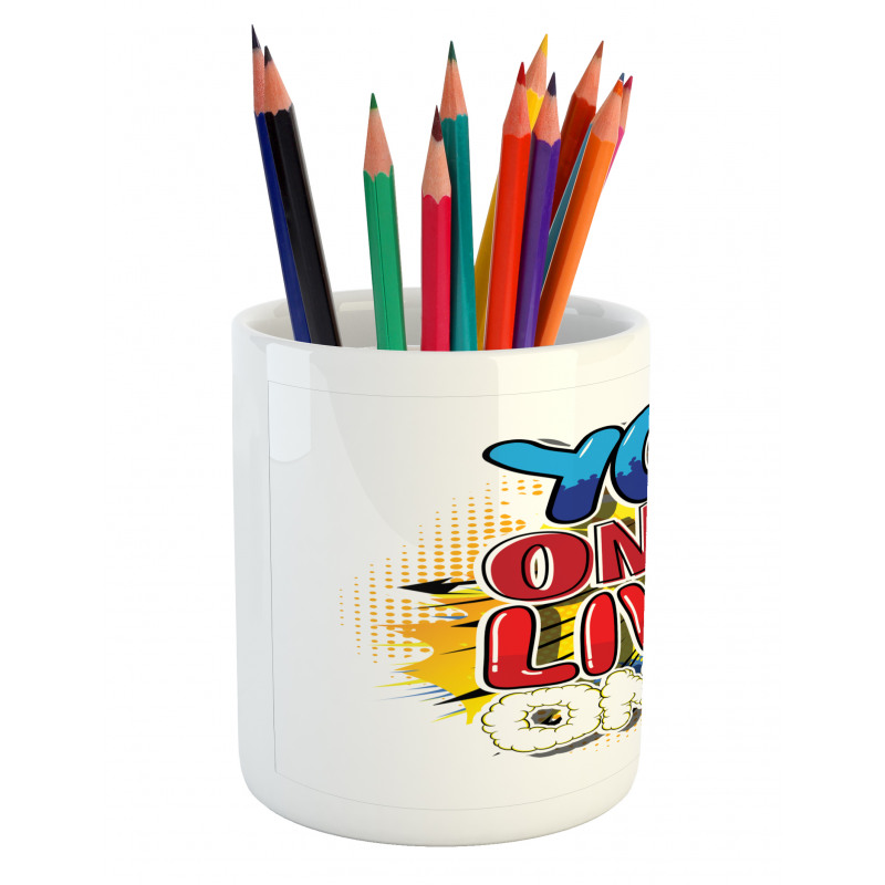 Cartoon Style Life Message Pencil Pen Holder