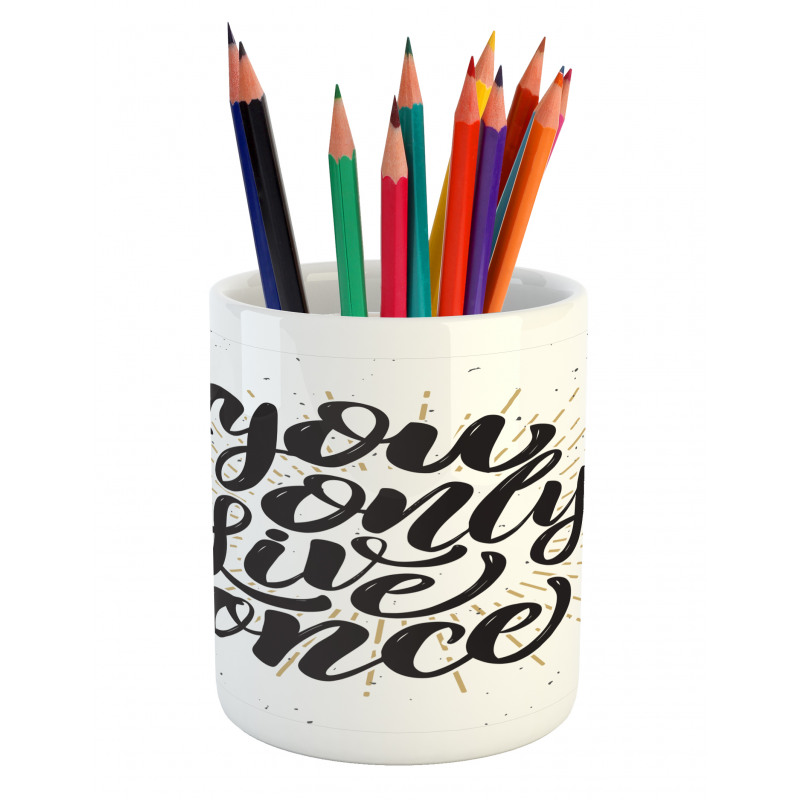 Hand Drawn Popular Words Pencil Pen Holder