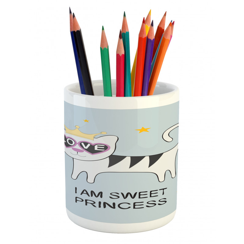 Cat Hearts Love Pencil Pen Holder