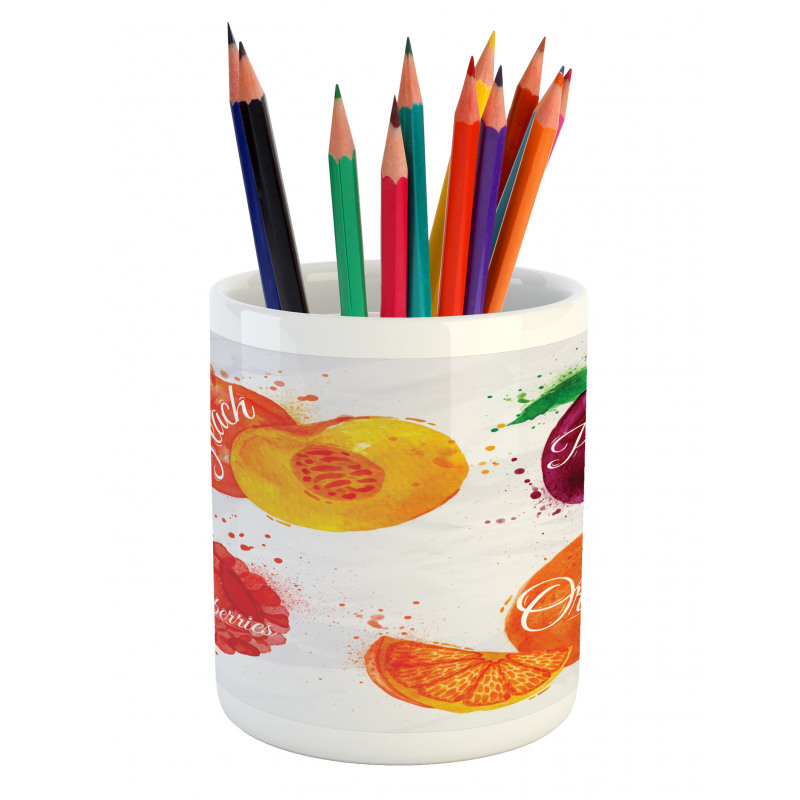 Peach Raspberry and Plum Pencil Pen Holder