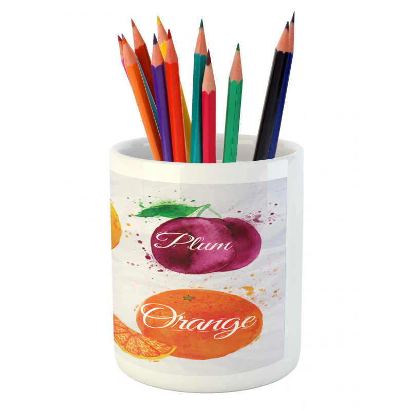 Peach Raspberry and Plum Pencil Pen Holder