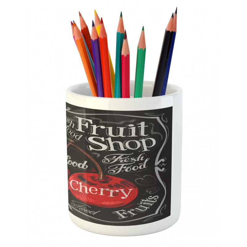 Sketch Style Ripe Cherry Pencil Pen Holder