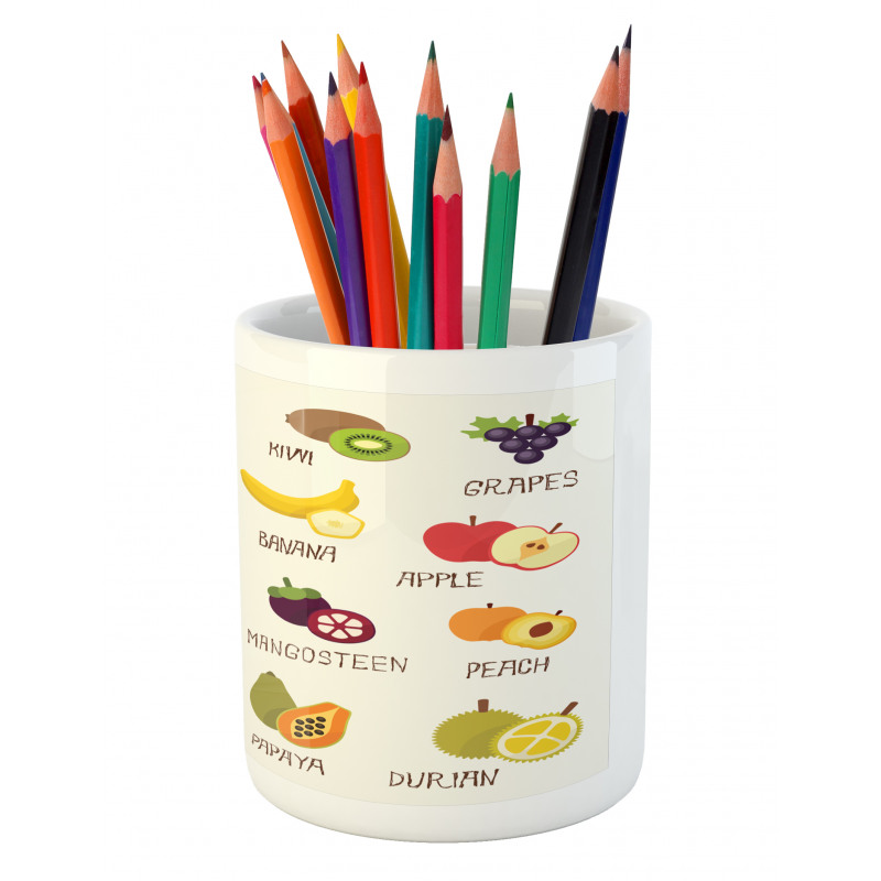 Apple Orange Coconut Pencil Pen Holder