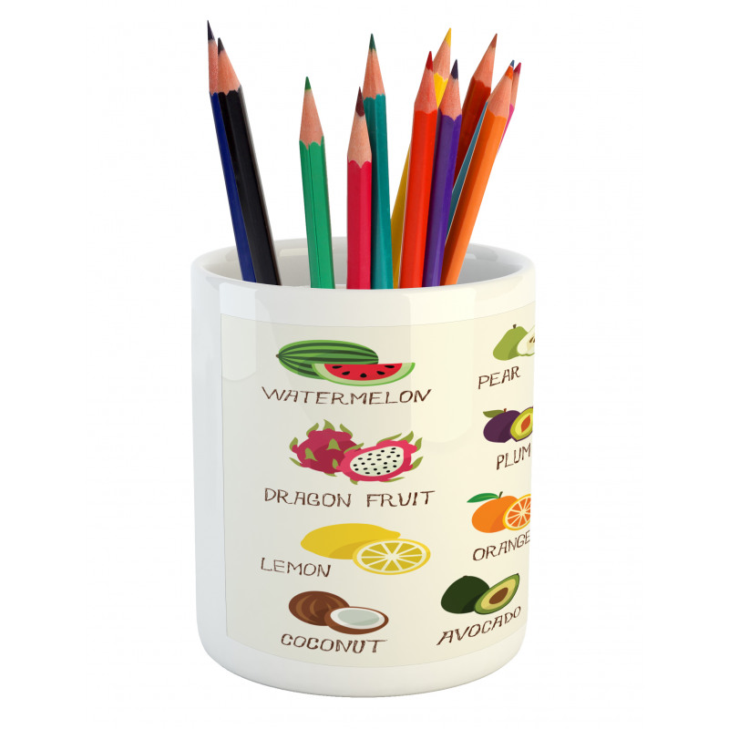 Apple Orange Coconut Pencil Pen Holder