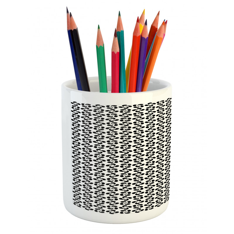 Monochrome Floral Pencil Pen Holder