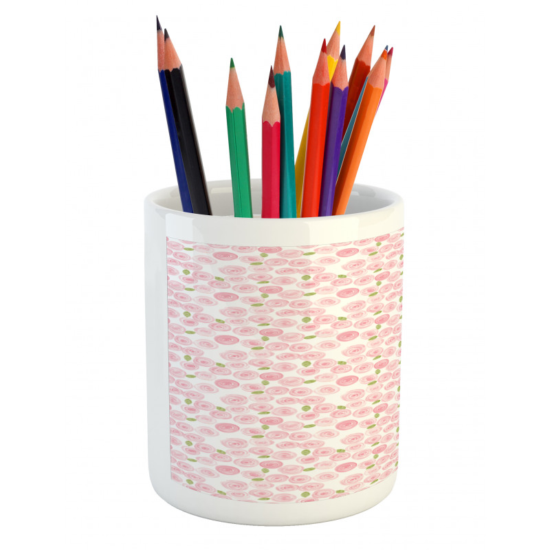 Bridal Roses Field Art Pencil Pen Holder