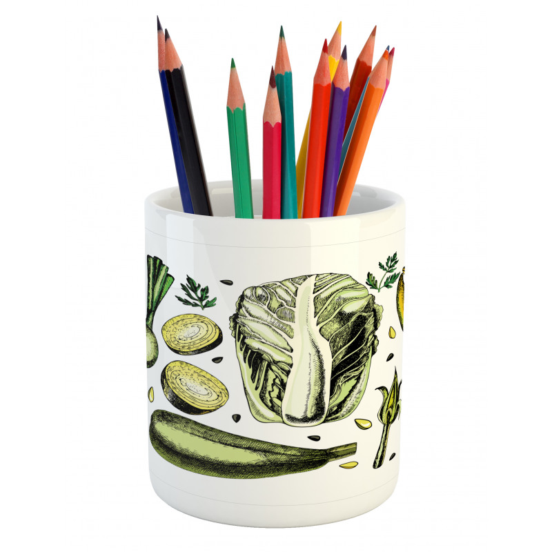 Vegan Diet Theme Pencil Pen Holder