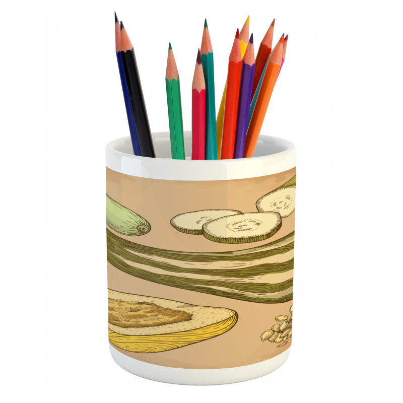 Zucchini Slices Pencil Pen Holder