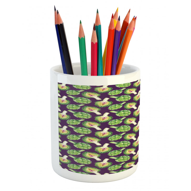 Artichokes Purple Pencil Pen Holder