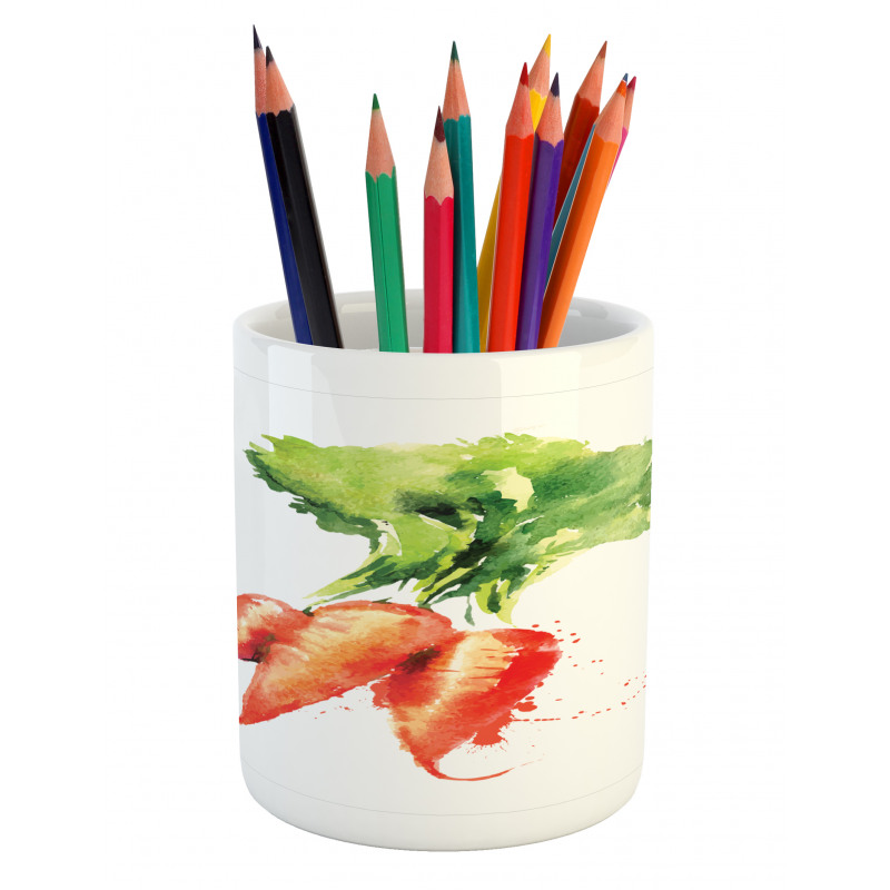 Watercolor Carrot Pencil Pen Holder