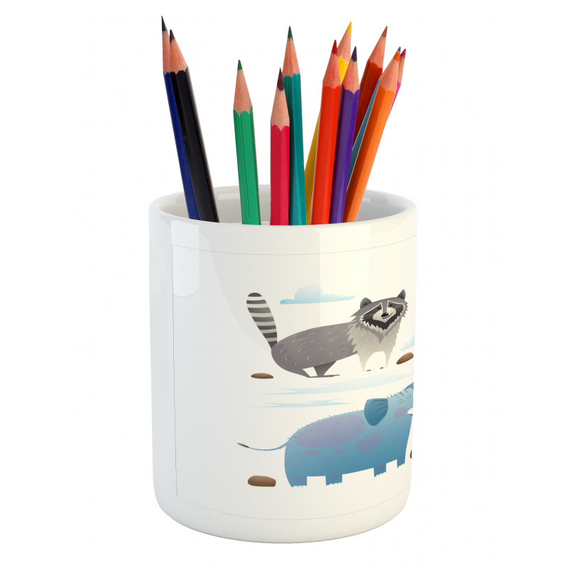 Lion Elephant Raccoon Pencil Pen Holder