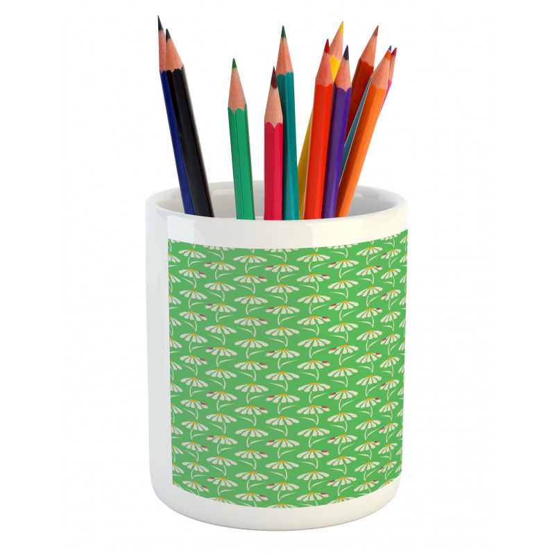 Daisies Ladybugs Pencil Pen Holder