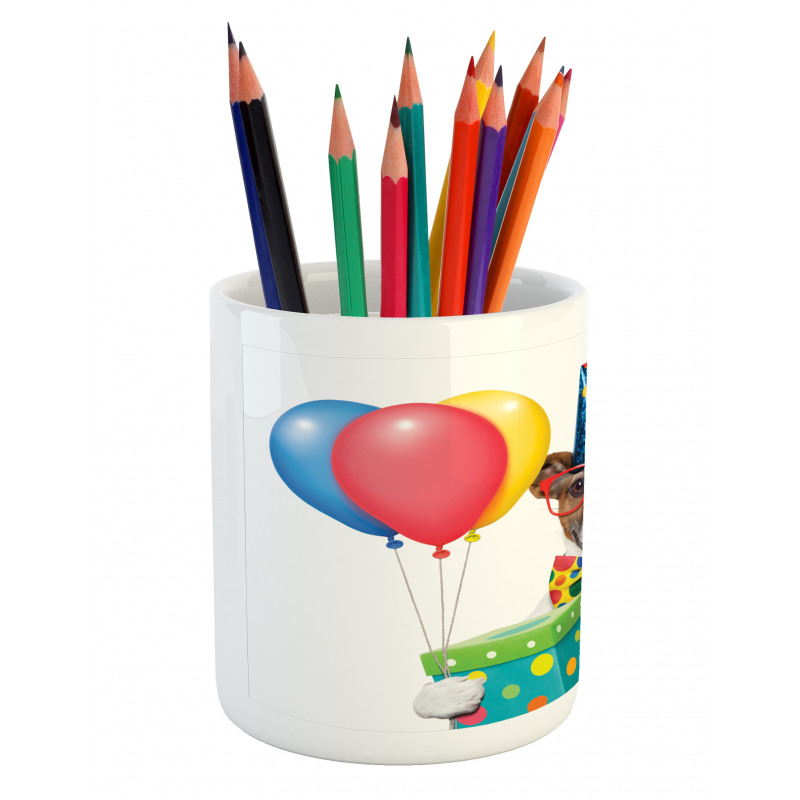 Party Dog and Balloons Pencil Pen Holder