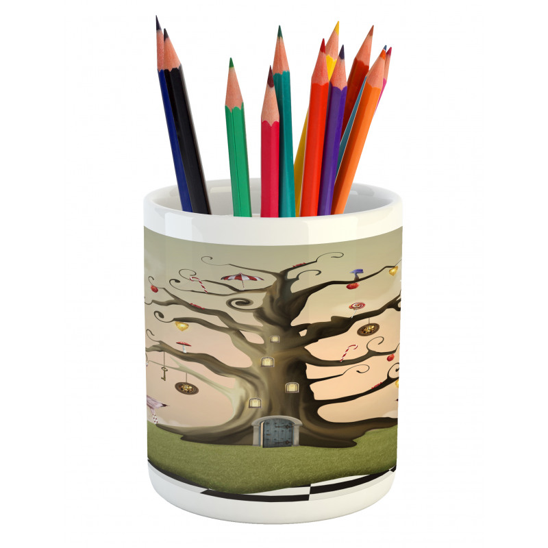 Ornamented Leafless Bole Pencil Pen Holder