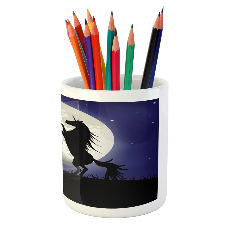 Rampant Horse and Girl Pencil Pen Holder