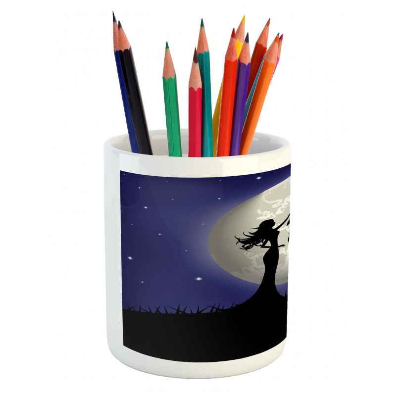 Rampant Horse and Girl Pencil Pen Holder