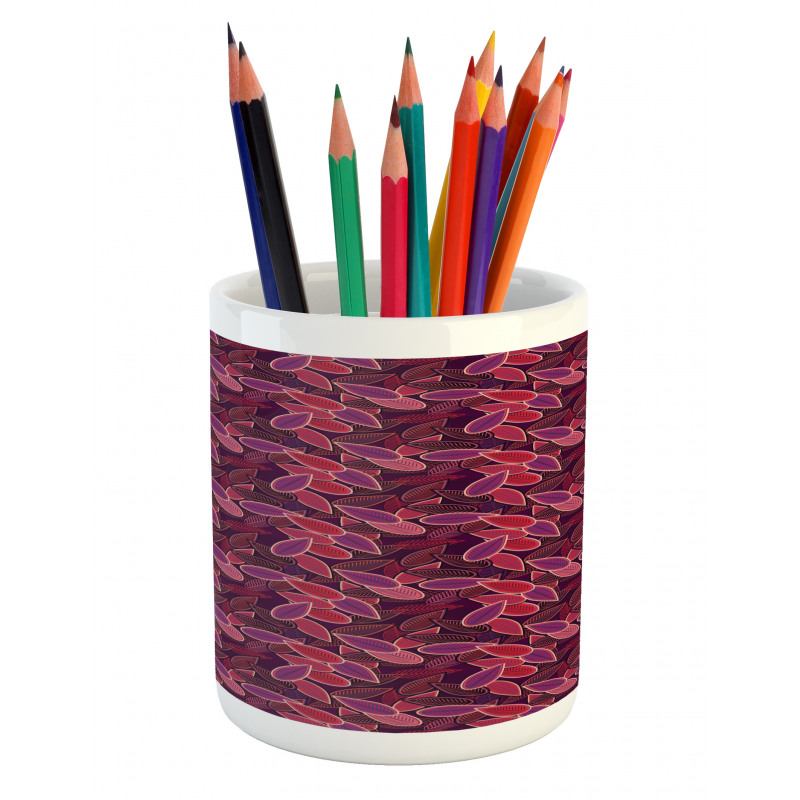 Abstract Leaves Foliage Pencil Pen Holder