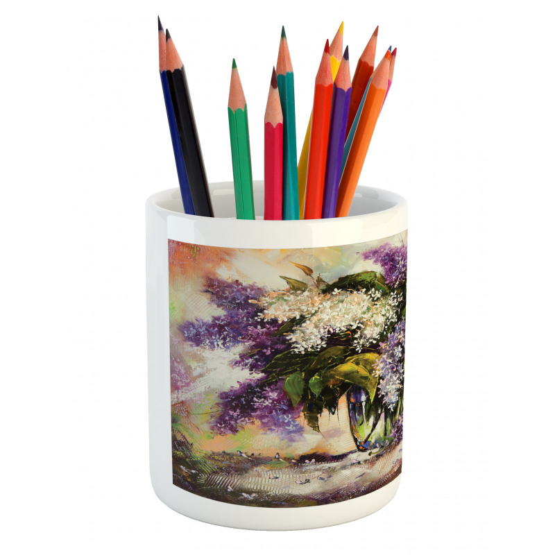 Impressionist Oil Paint Pencil Pen Holder