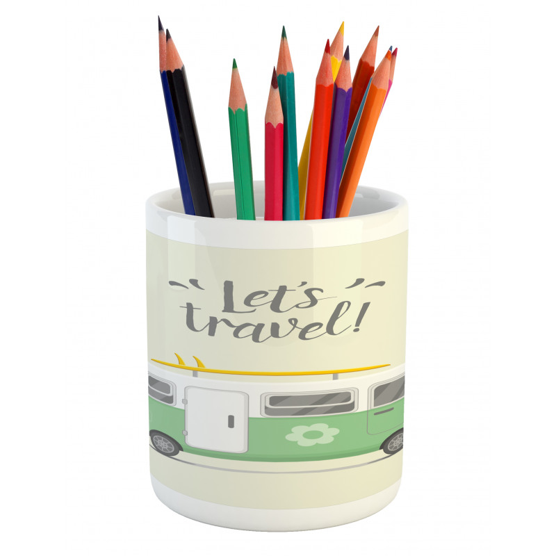 Lets Travel Message Pencil Pen Holder