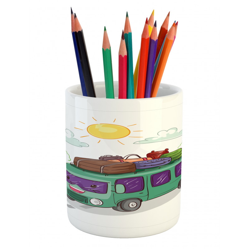 Bus Filled with Luggage Pencil Pen Holder