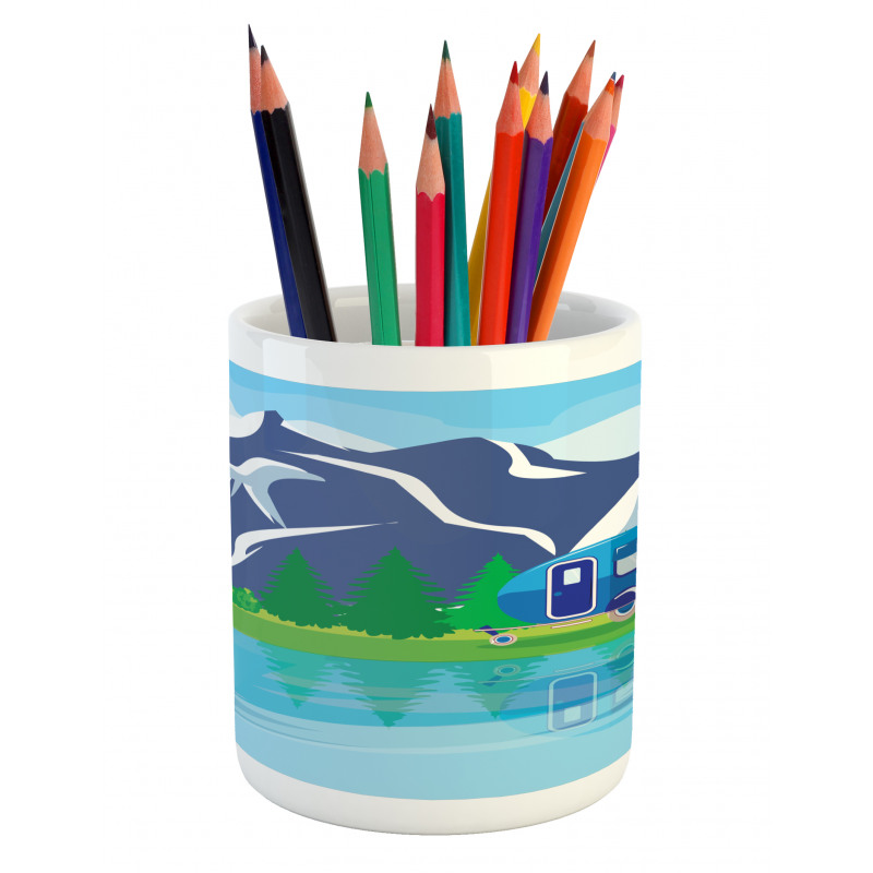 Cartoon Lake Landscape Pencil Pen Holder