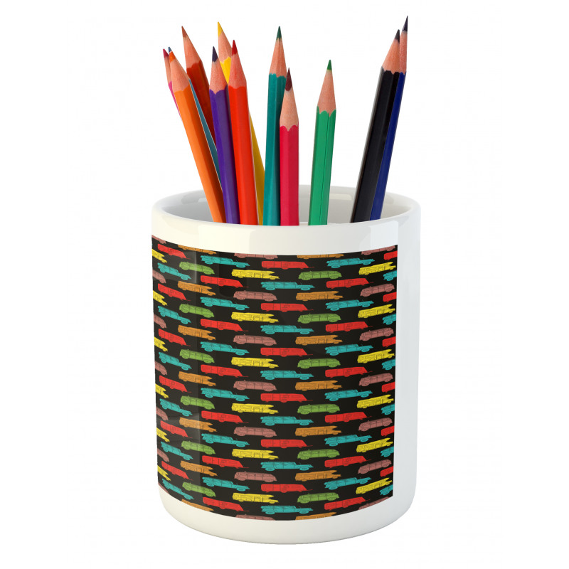 Colorful Van Bus Trailer Pencil Pen Holder