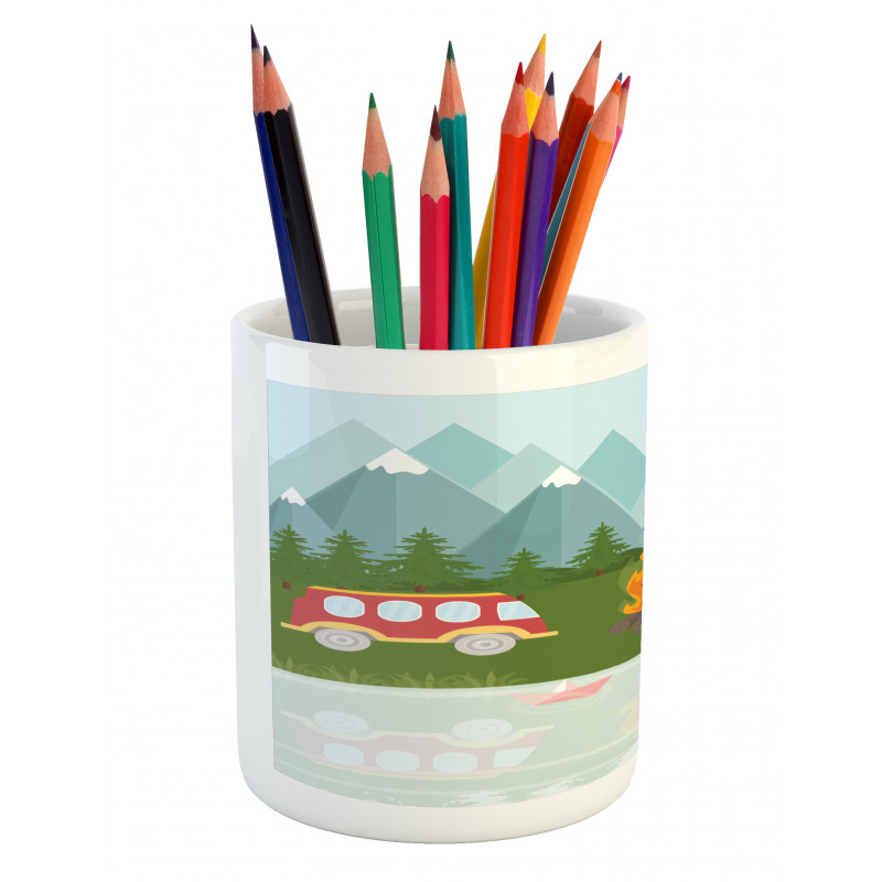 Cartoon Caravan Tent Pencil Pen Holder