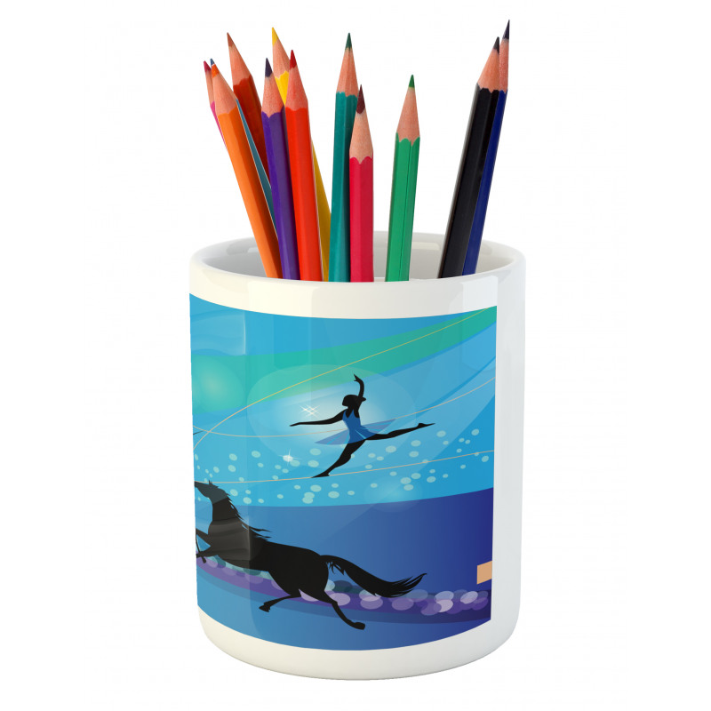 Trapeze Artists Horse Pencil Pen Holder