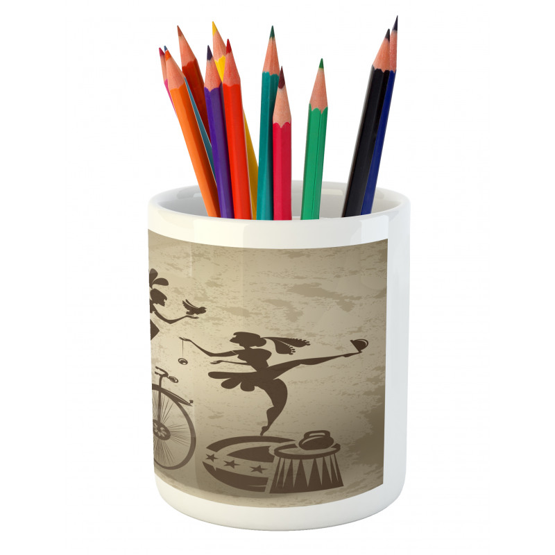 Acrobats and Magician Pencil Pen Holder