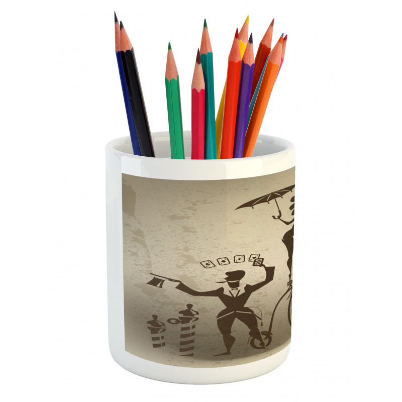 Acrobats and Magician Pencil Pen Holder