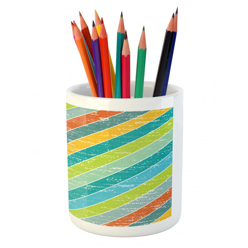 Diagonal Strips Pencil Pen Holder