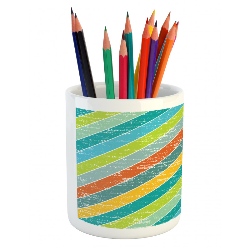 Diagonal Strips Pencil Pen Holder