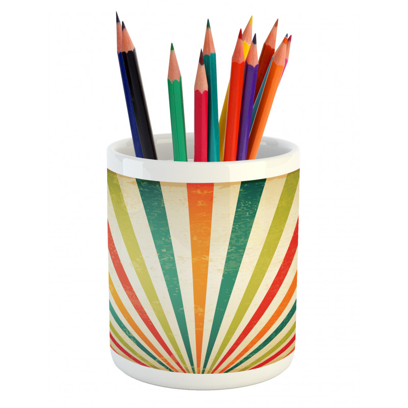 Retro Sun Rays Pencil Pen Holder