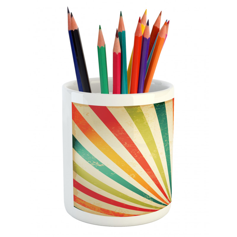 Retro Sun Rays Pencil Pen Holder