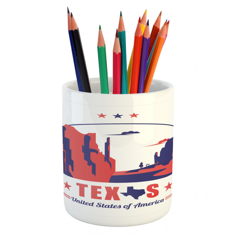 State Map Cowboy Pencil Pen Holder