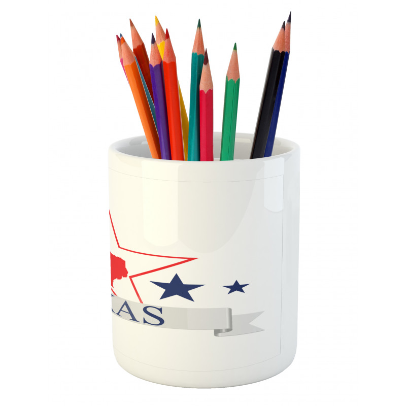 American Map Pattern Pencil Pen Holder