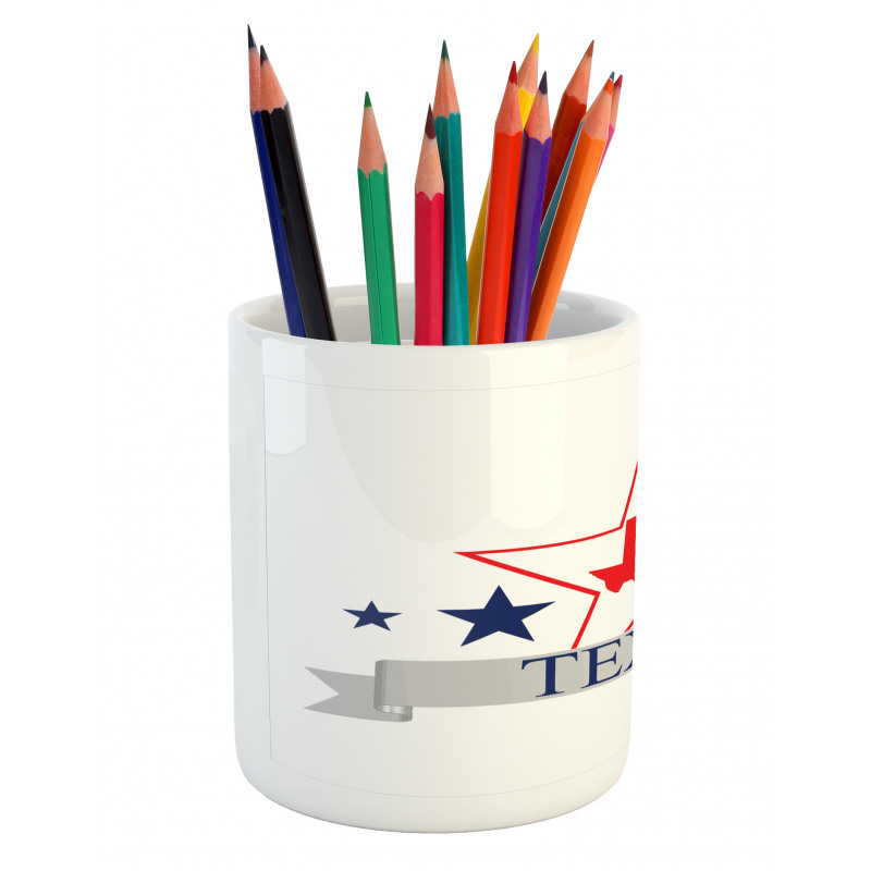 American Map Pattern Pencil Pen Holder