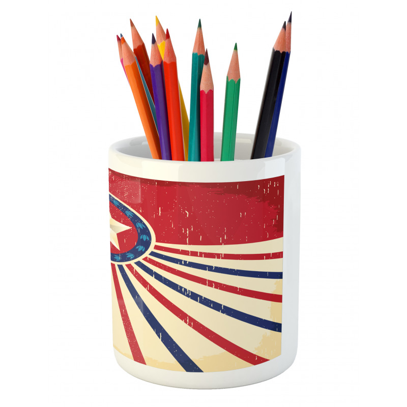 Vintage Stripes Pencil Pen Holder