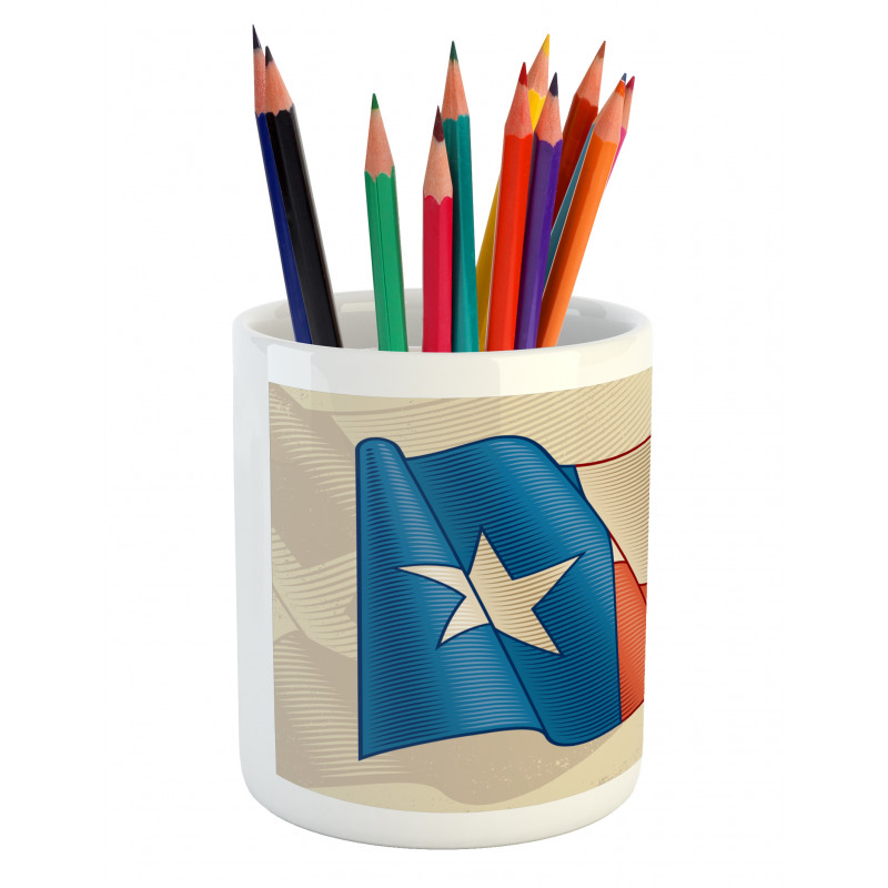 Flapping Flag Motif Pencil Pen Holder