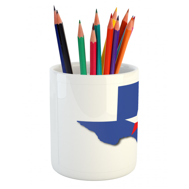 Map Outline Flag Pencil Pen Holder