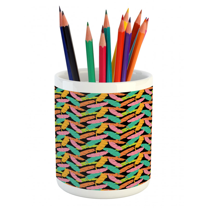 Colorful Banana Leaves Pencil Pen Holder